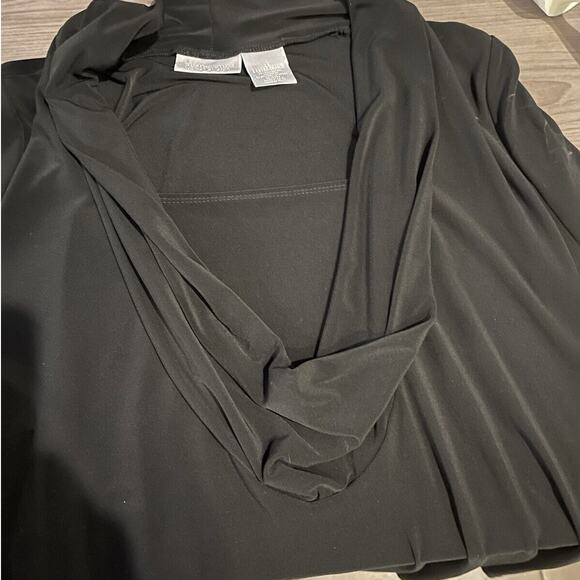 Worthington Blouse Women's 2X Stretch Cowl Neck W/ Modesty Panel Short Sleeve - Picture 4 of 9